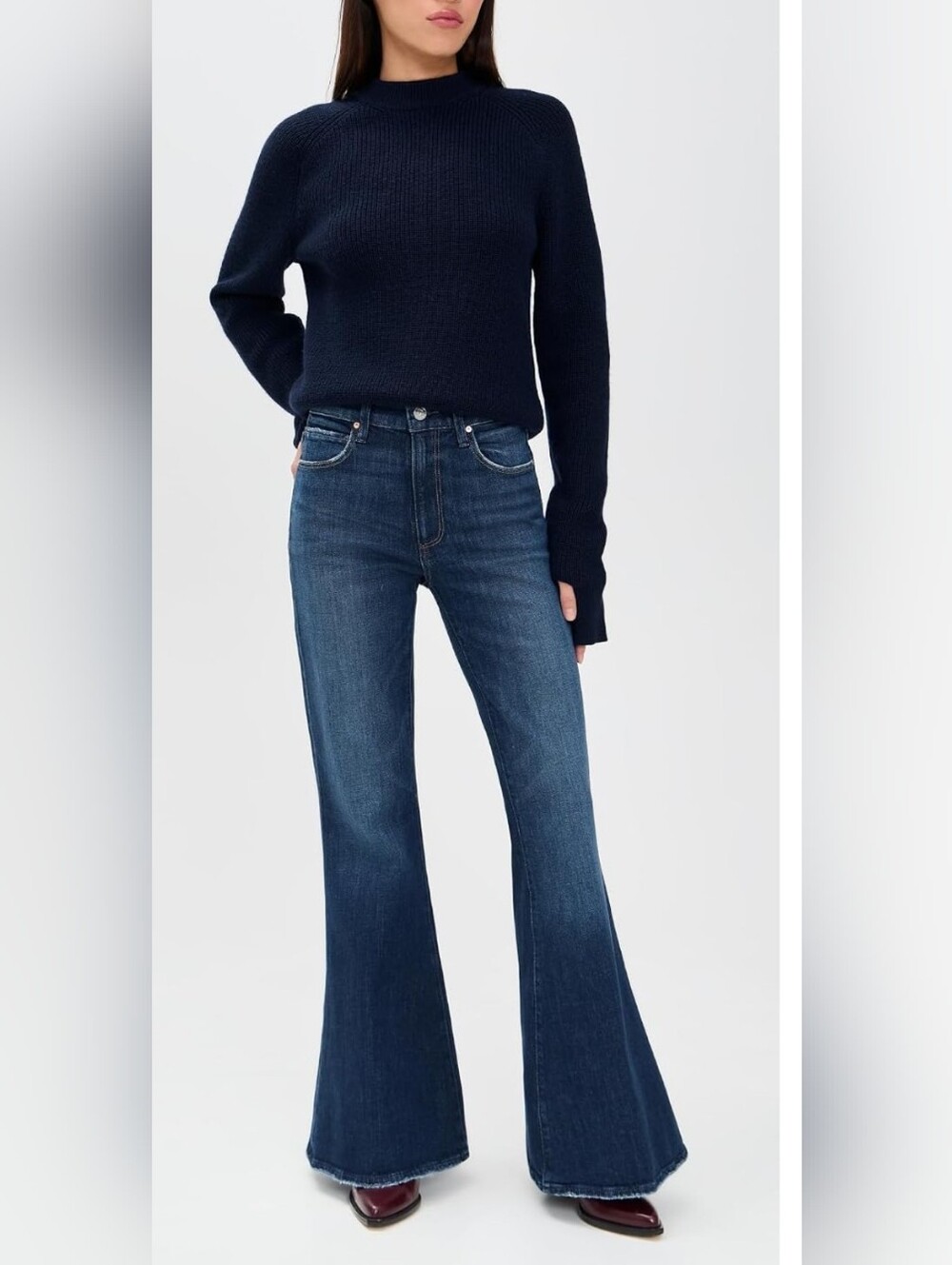 🆕 Women's PLUS SIZE 34 Paige High Rise Dk Wash Marlow Bell Bottom Flare Jeans